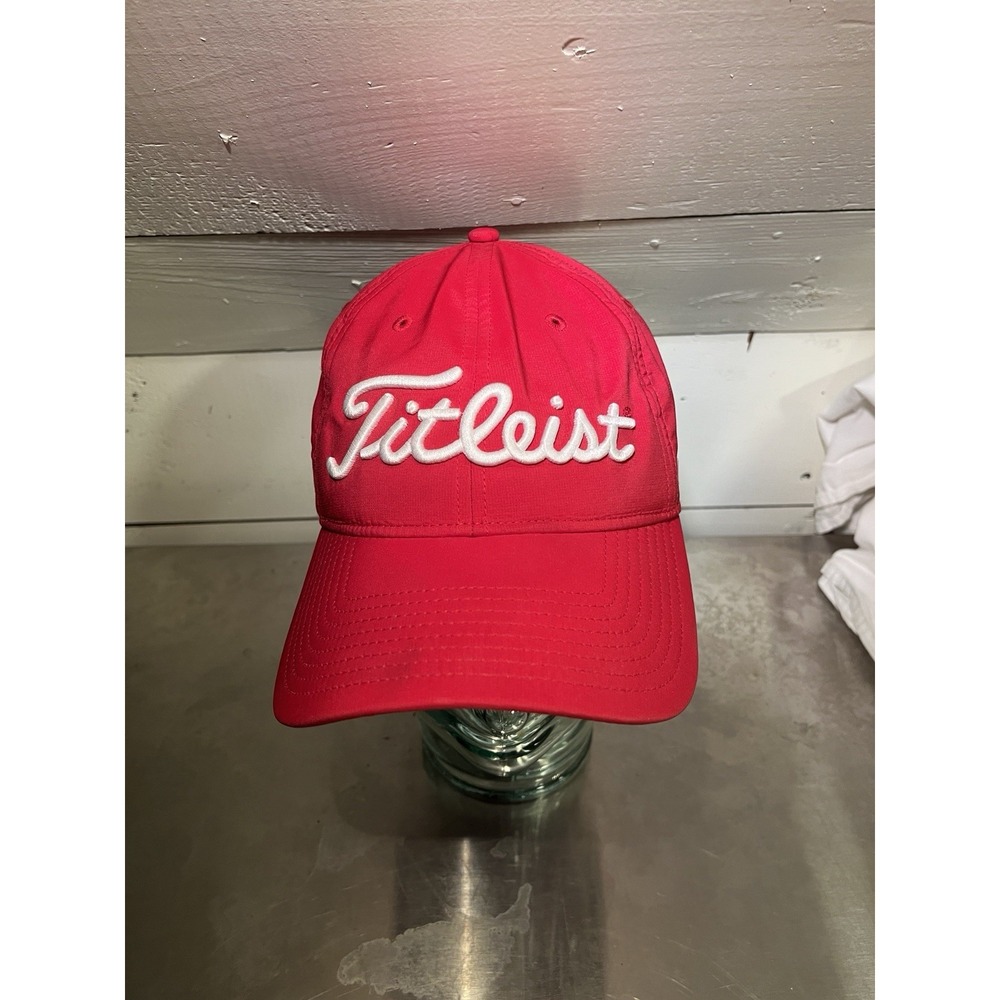 Titleist Pro V1 FootJoy FJ Hat Red Adjustable Strapback Golf Performance Cap
